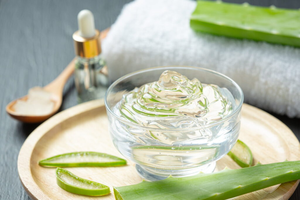 Aloe vera gel for youthful skin.