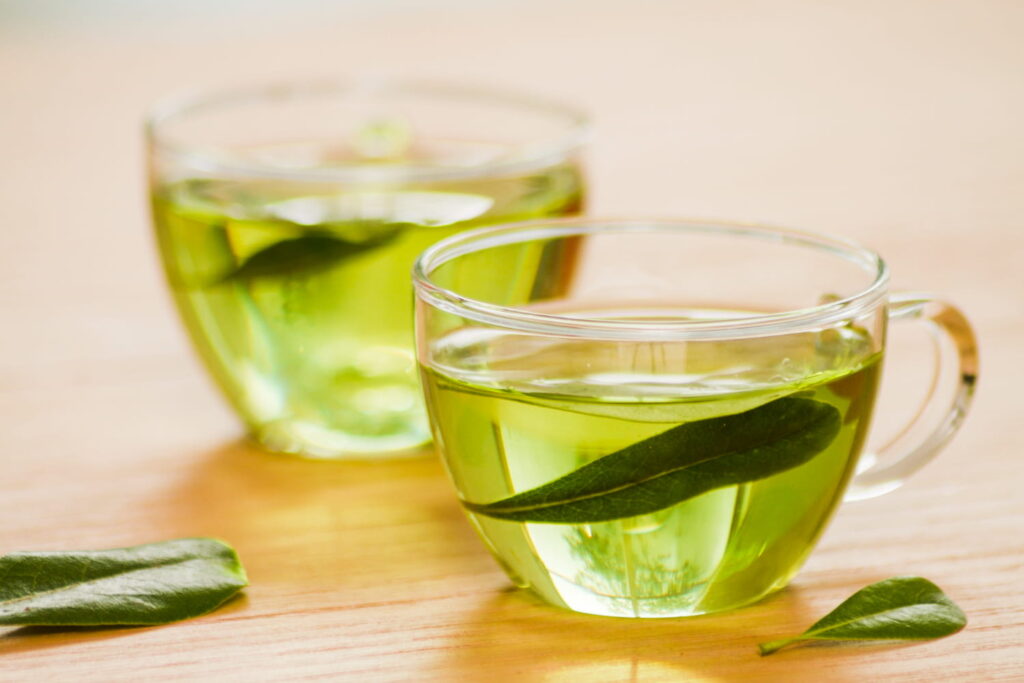 Antioxidants in green tea for anti-aging.