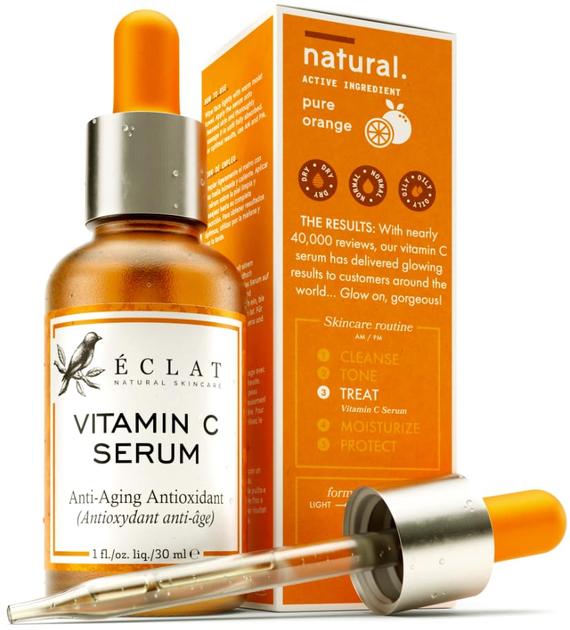 Natural vitamin C skincare products.